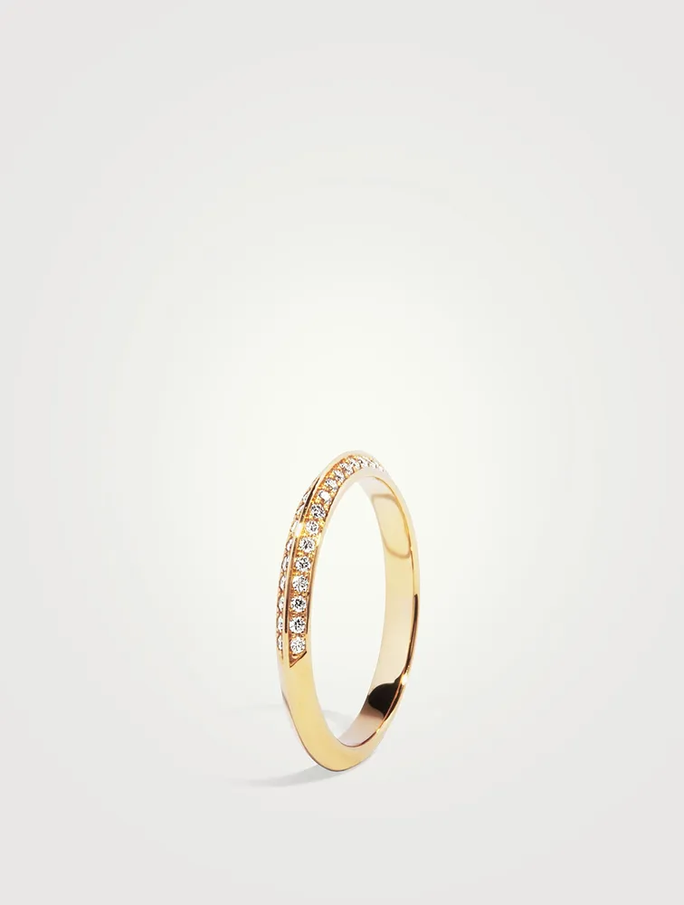 Eternity 14K Gold Knife-Edge Pavé Lab Grown Diamond Band