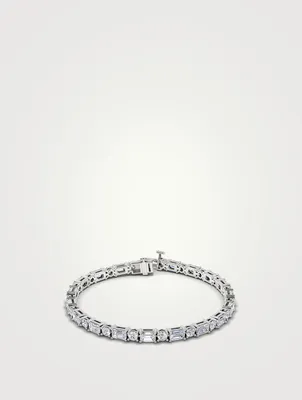 Tennis 14K White Gold Mixed Shapes Lab Grown Diamond Bracelet