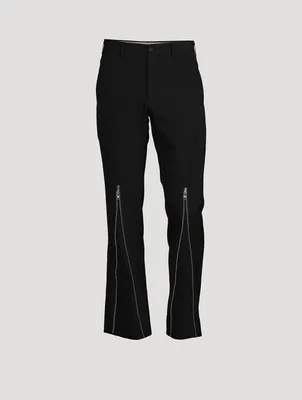 Wool And Linen Pants With Zipper