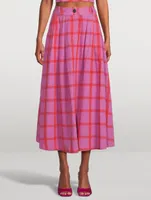Tulay A-Line Midi Skirt Penny Plaid