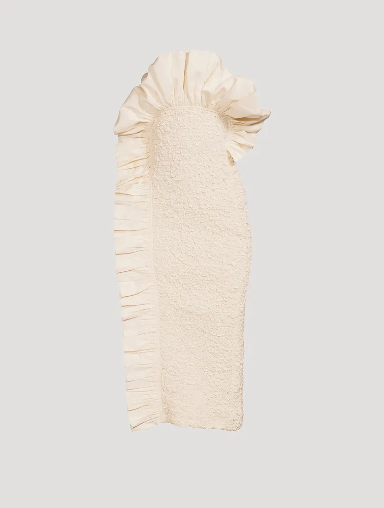 Kana Strapless Ruffle Midi Dress