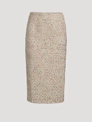 Sequin Tweed Pencil Skirt