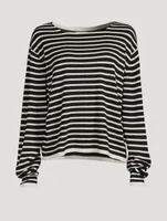 The Casey Silk Top Stripe Print