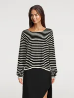The Casey Silk Top Stripe Print