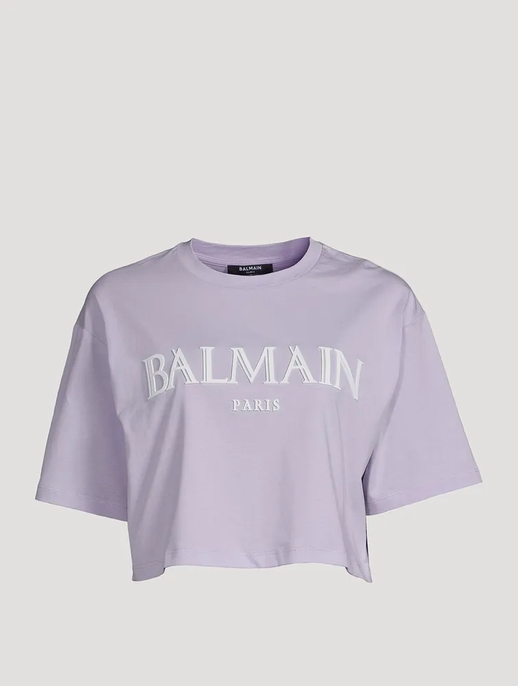 Roman Rubber Logo Cropped T-Shirt