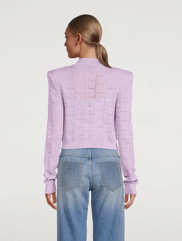 Monogram Mesh Knit Cardigan