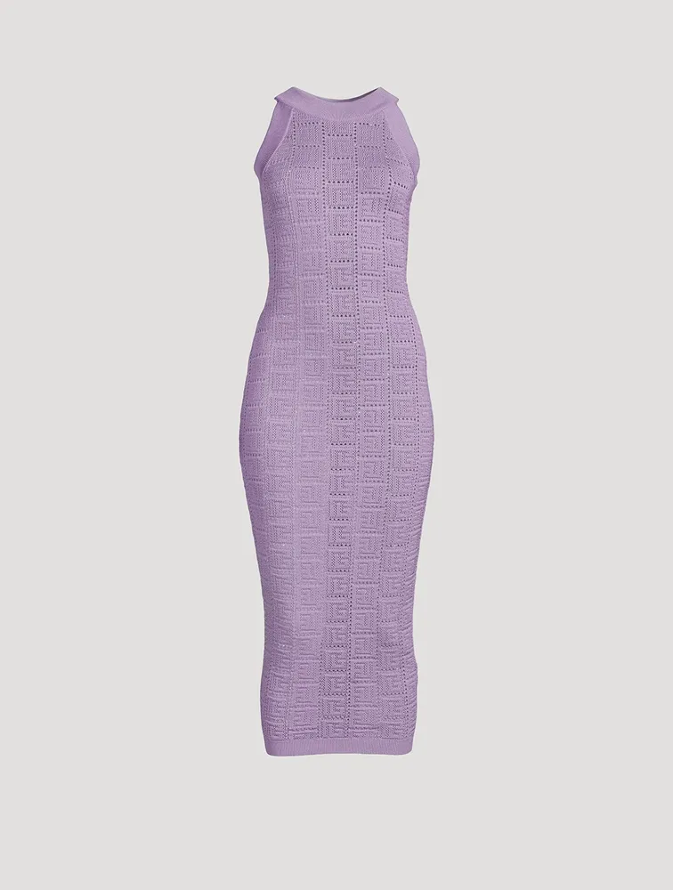Monogram Mesh Knit Maxi Dress