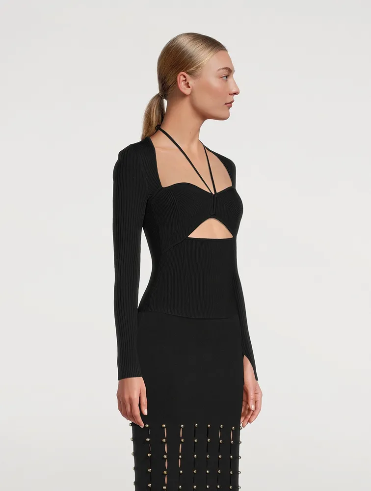 Alexia Ribbed Sweetheart Top