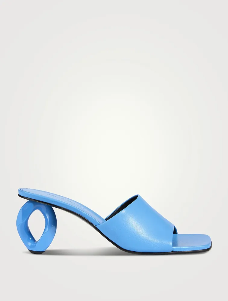 Chain Link Leather Mules