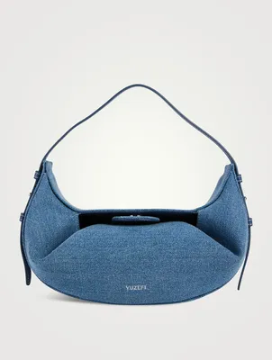Mini Fortune Cookie Denim Shoulder Bag