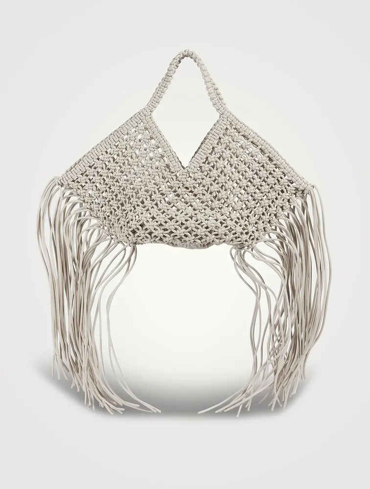 Small Woven Vegan Leather Basket Bag
