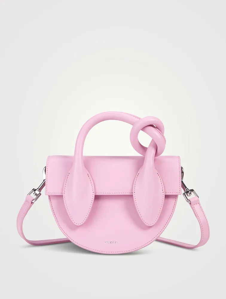 Pretzel Leather Top Handle Bag