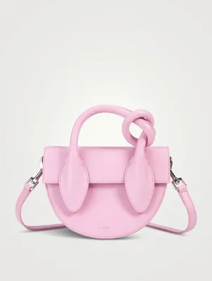 Pretzel Leather Top Handle Bag