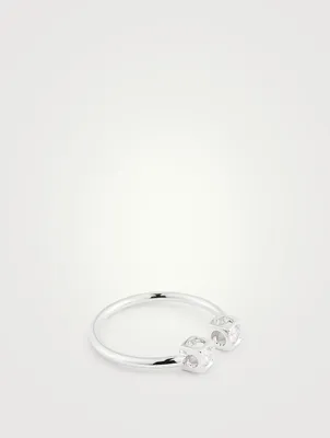 Le Cube Diamant 18K White Gold Ring With Diamonds