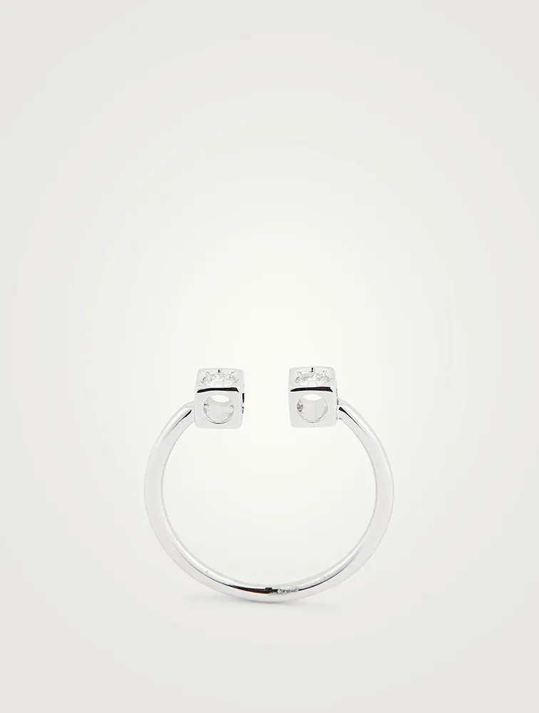 Le Cube Diamant 18K White Gold Ring With Diamonds