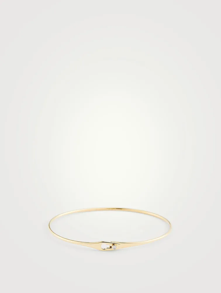 Serrure 18K Gold Bangle Bracelet With Diamond