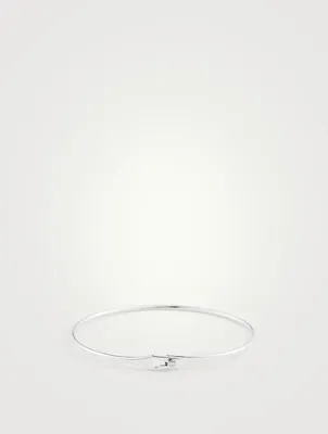 Serrure 18K White Gold Bangle Bracelet With Diamond