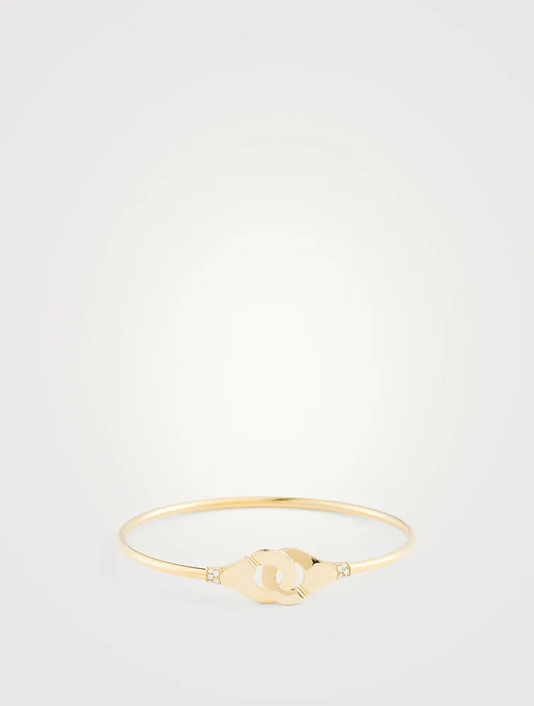 Menottes R12 18K Gold Flex Bracelet With Diamonds