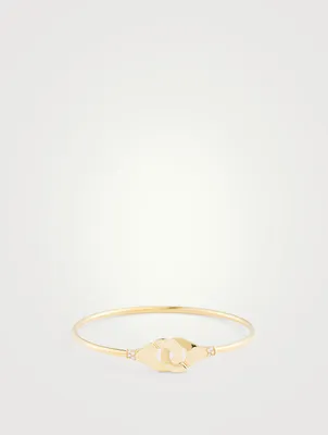 Menottes R12 18K Gold Flex Bracelet With Diamonds
