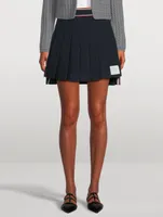 University Stripe Pleated Mini Skirt