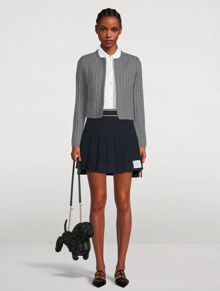 University Stripe Pleated Mini Skirt