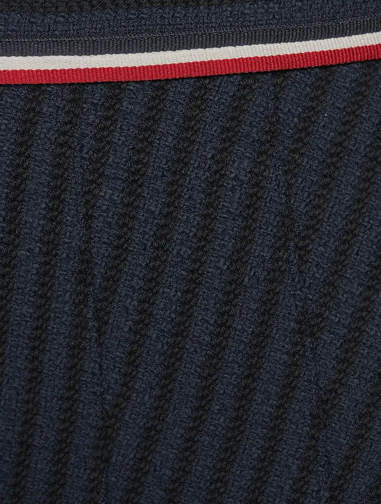 University Stripe Pleated Mini Skirt