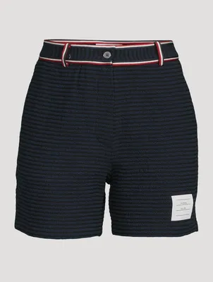 University Stripe High-Waisted Shorts
