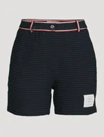 University Stripe High-Waisted Shorts