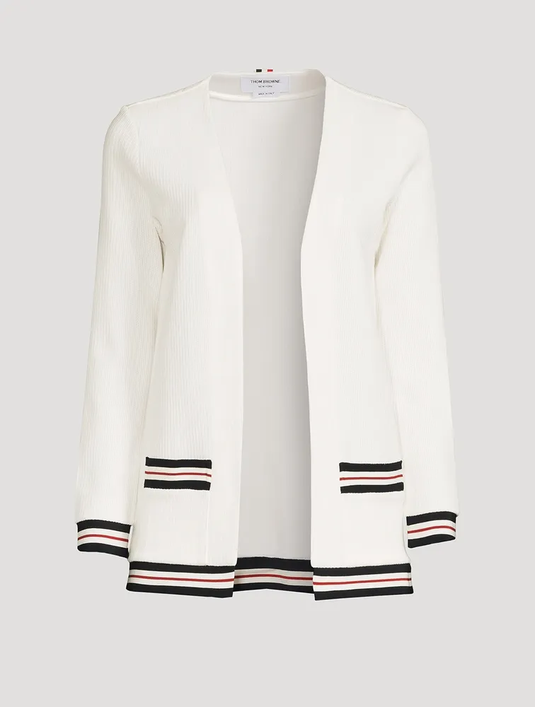 Textured Cotton Cricket Stripe Cardigan