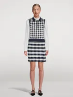 Gingham Jacquard Silk Polo Shirt