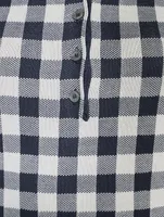 Gingham Jacquard Silk Polo Shirt
