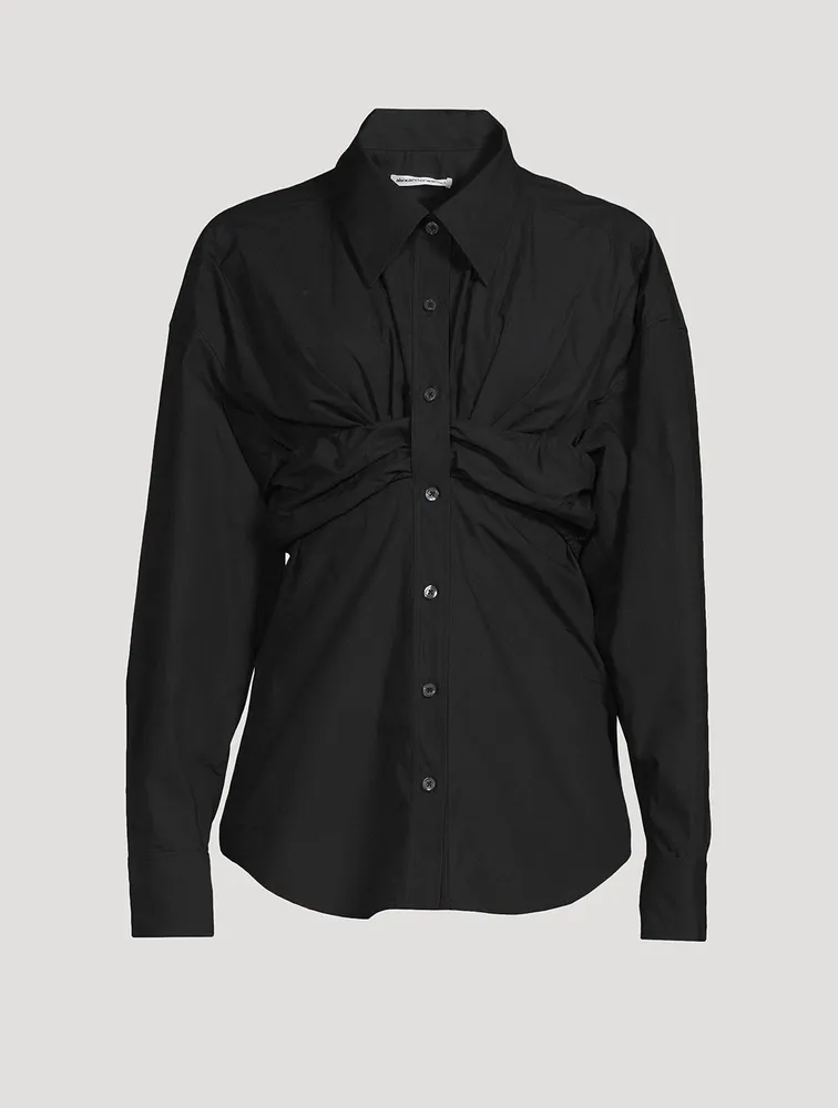 Ruched Bandeau Overlay Open Front Shirt