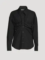 Ruched Bandeau Overlay Open Front Shirt