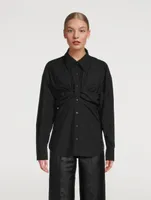 Ruched Bandeau Overlay Open Front Shirt