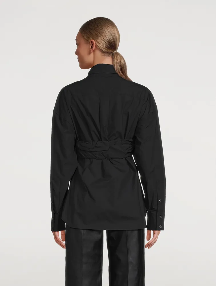 Ruched Bandeau Overlay Open Front Shirt