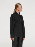 Ruched Bandeau Overlay Open Front Shirt