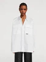 Oversized Compact Cotton Safari Shirt