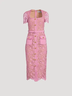 Guipure Lace Midi Dress