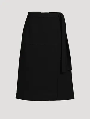 Heavy Cady Wrap Midi Skirt