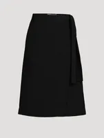 Heavy Cady Wrap Midi Skirt