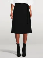 Heavy Cady Wrap Midi Skirt