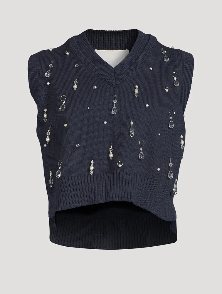 Drip Embellished Chunky Rib Vest