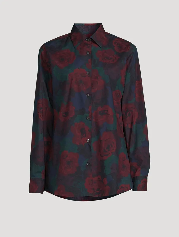 Clavelly Poplin Shirt Floral Print