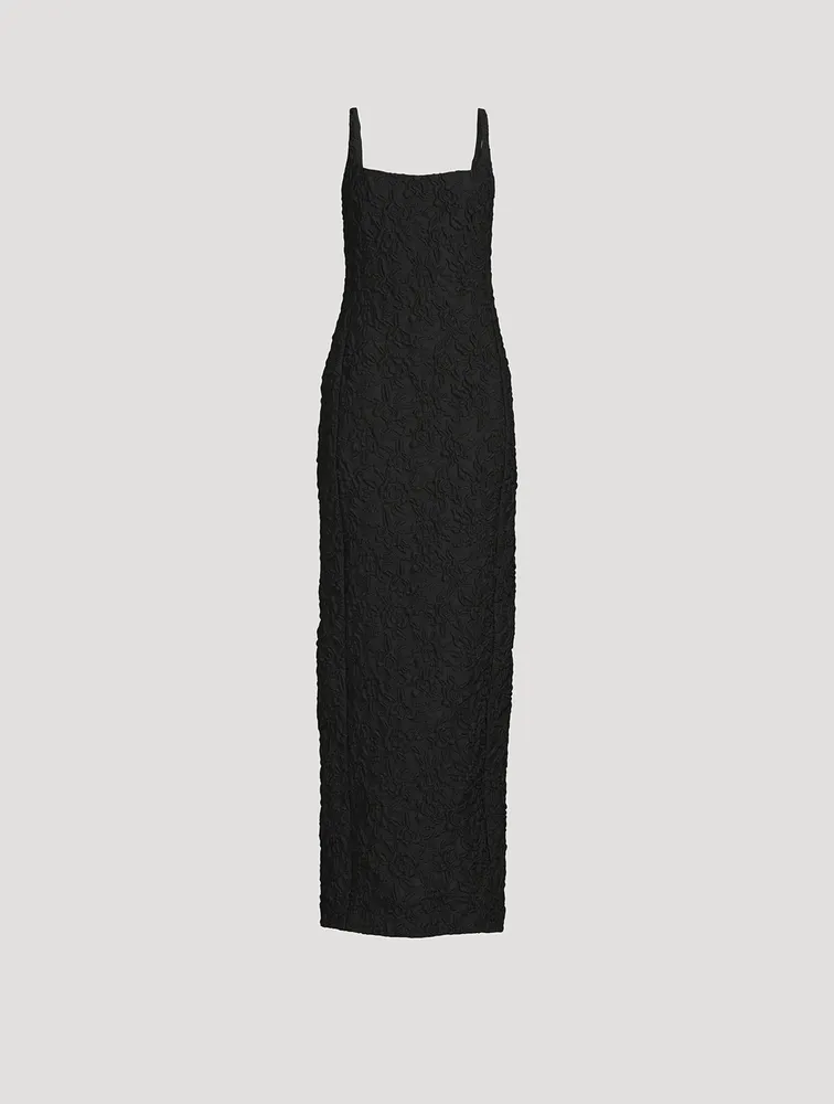 Deban Floral-Embossed Maxi Dress