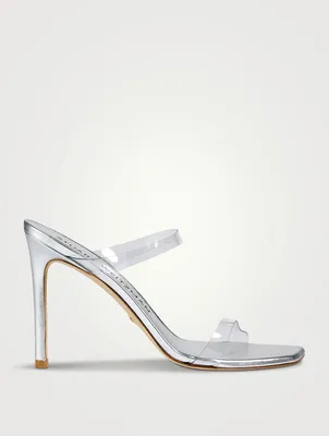 Aleena PVC And Metallic Leather Mules