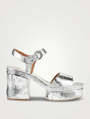 Odina Metallic Leather Platform Sandals