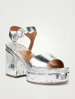 Odina Metallic Leather Platform Sandals