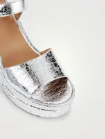 Odina Metallic Leather Platform Sandals