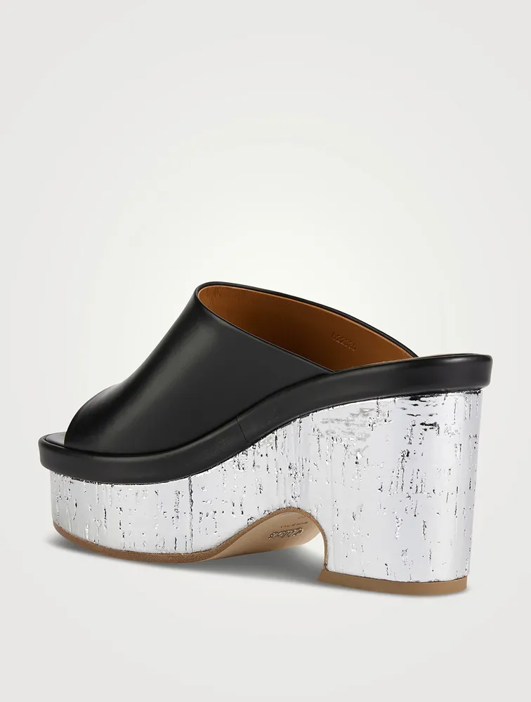 Oli Leather Platform Mules