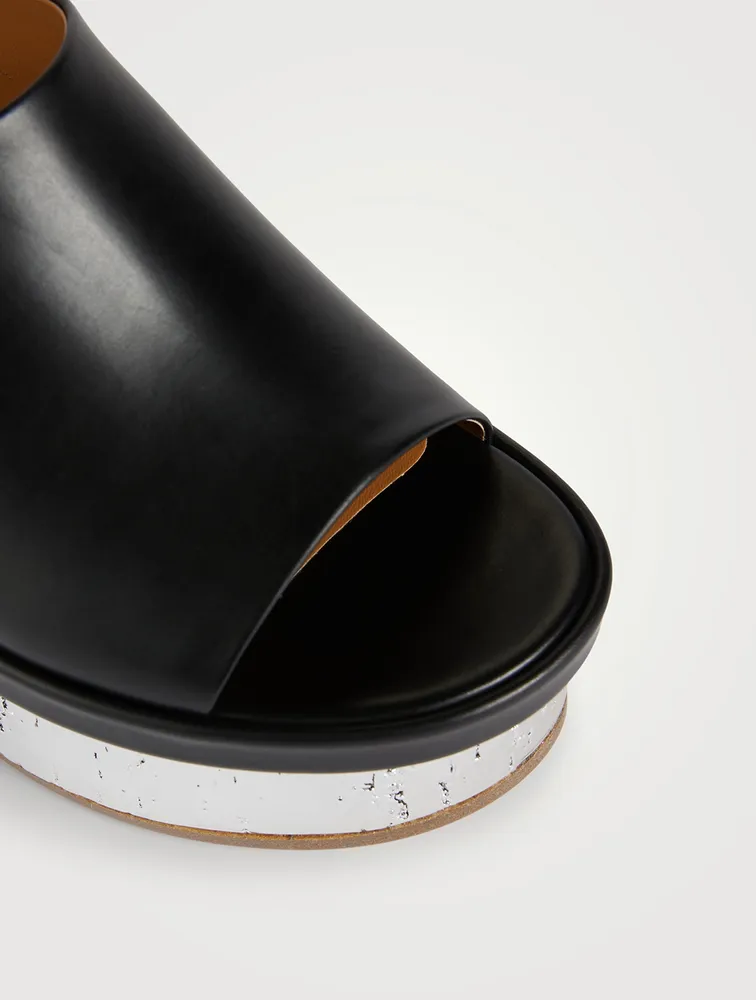 Oli Leather Platform Mules